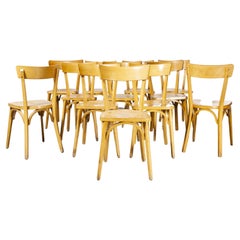 Chaises de salle à manger en contreplaqué Luterma de fabrication française des années 1950, ensemble de douze chaises 'Modèle OB'.