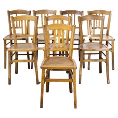 1950's French Made Luterma Geometric Seat Dining Chairs, Set of Eight