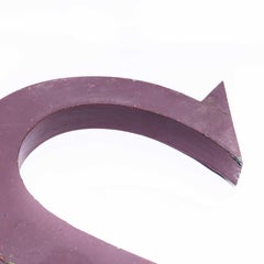 1950’s French Maroon Zinc Letters – Letter S