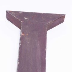1950’s French Maroon Zinc Letters – Letter U