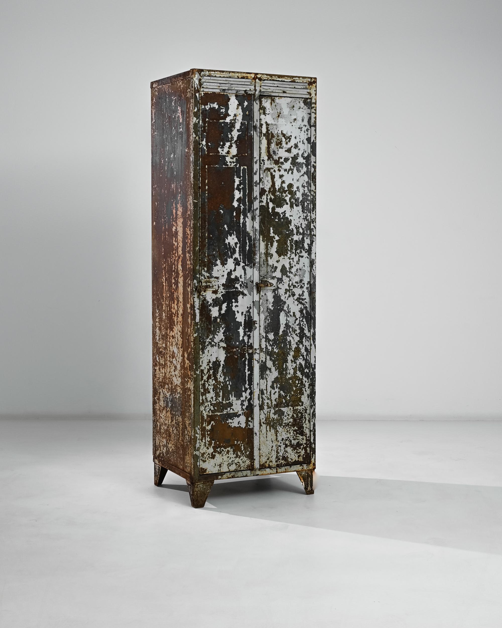 Industrial 1950s French Metal Cabinet