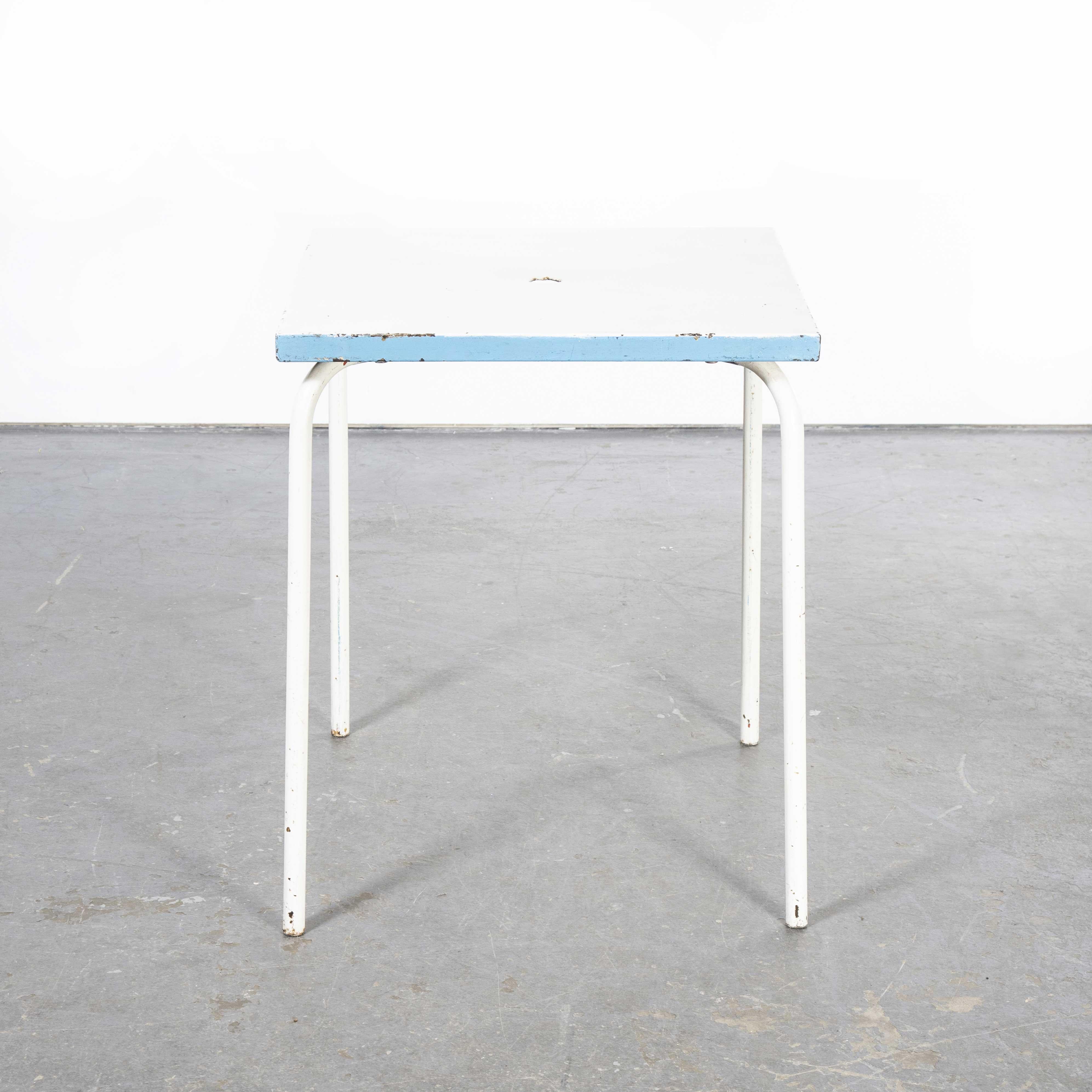 1950's French Metal Garden Table Blue and White 'Model 836.2' 2