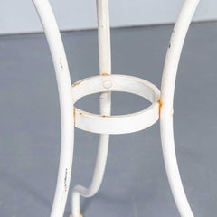 1950's French Metal Square Outdoor Small Gueridon Table