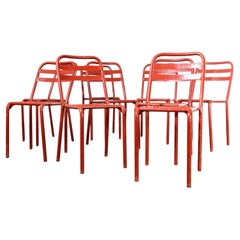 1950’s French Metal Stacking Outdoor Dining Chairs – Set Of Nine