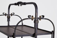 1950s French Wrought Iron and Brass Metamorphic Trolley