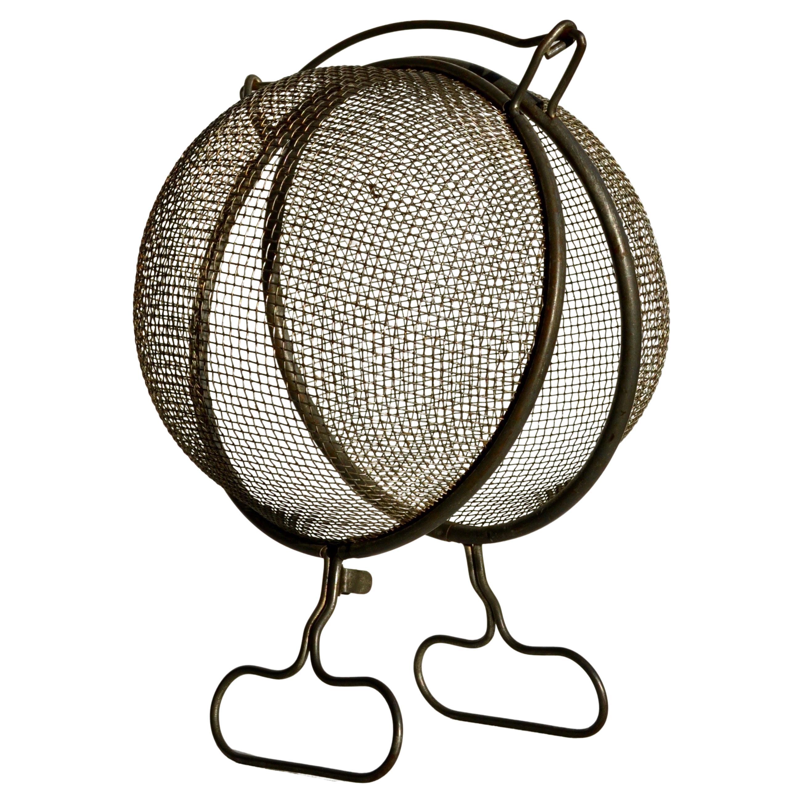 Panier à salade en métal des années 1950 - Décoratif et industriel chic