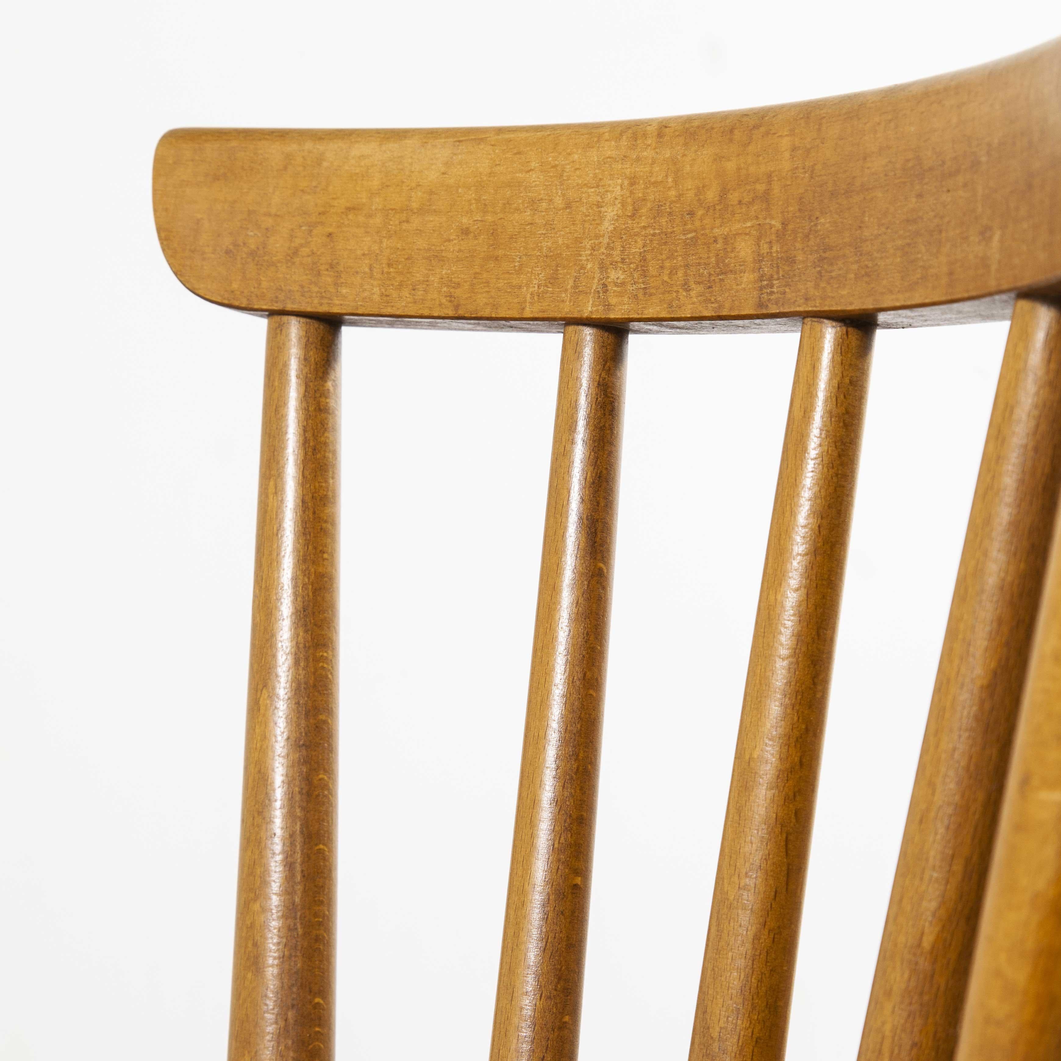 1950s French Midcentury Beechwood Stick Back Dining Chairs, Set of Eight 3