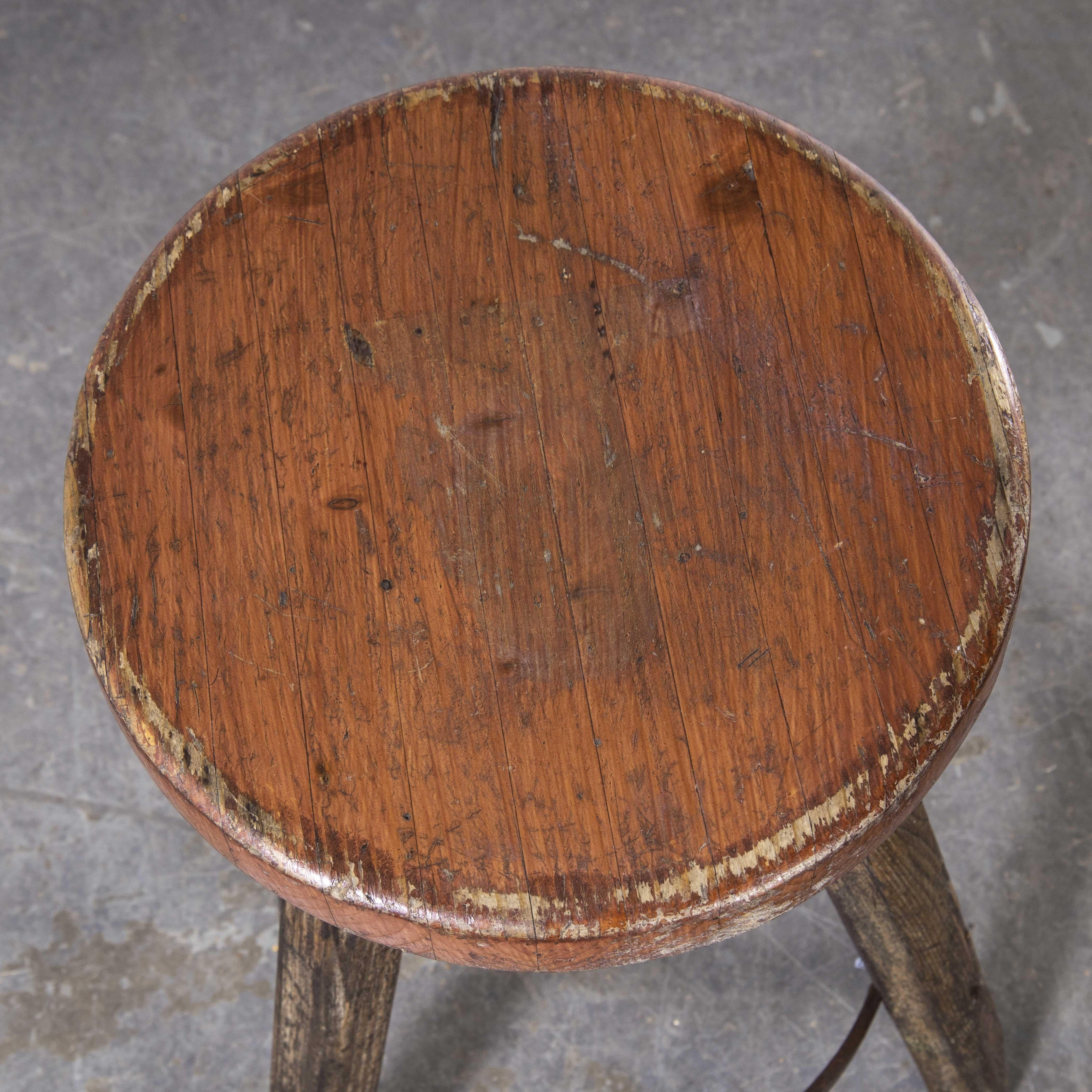 1950's French Mid Century Brutalist Stool In Good Condition For Sale In Hook, Hampshire