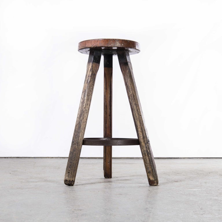 1950's French Mid Century Brutalist Stool For Sale at 1stDibs