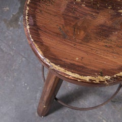 1950's French Mid Century Brutalist Stools, Set of Six