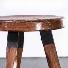 1950's French Mid Century Brutalist Stools, Various Quantities Available