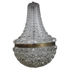 1950s French Mid Century Modern Art Glass/ Crystal Chandelier Baccarat "Diamond" (Diamant)