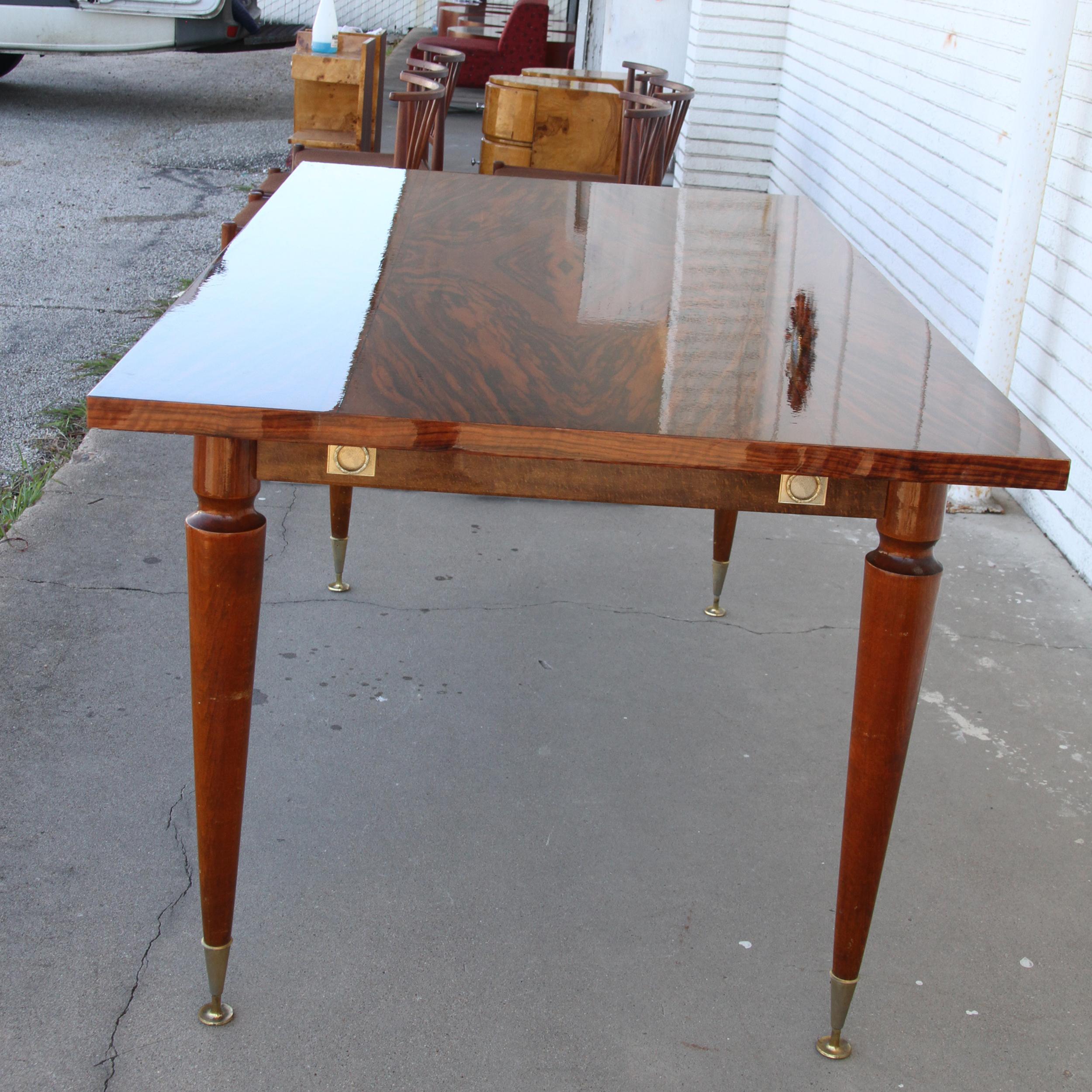 Rosewood 1950s French Mid-Century Modern Dining Table  For Sale