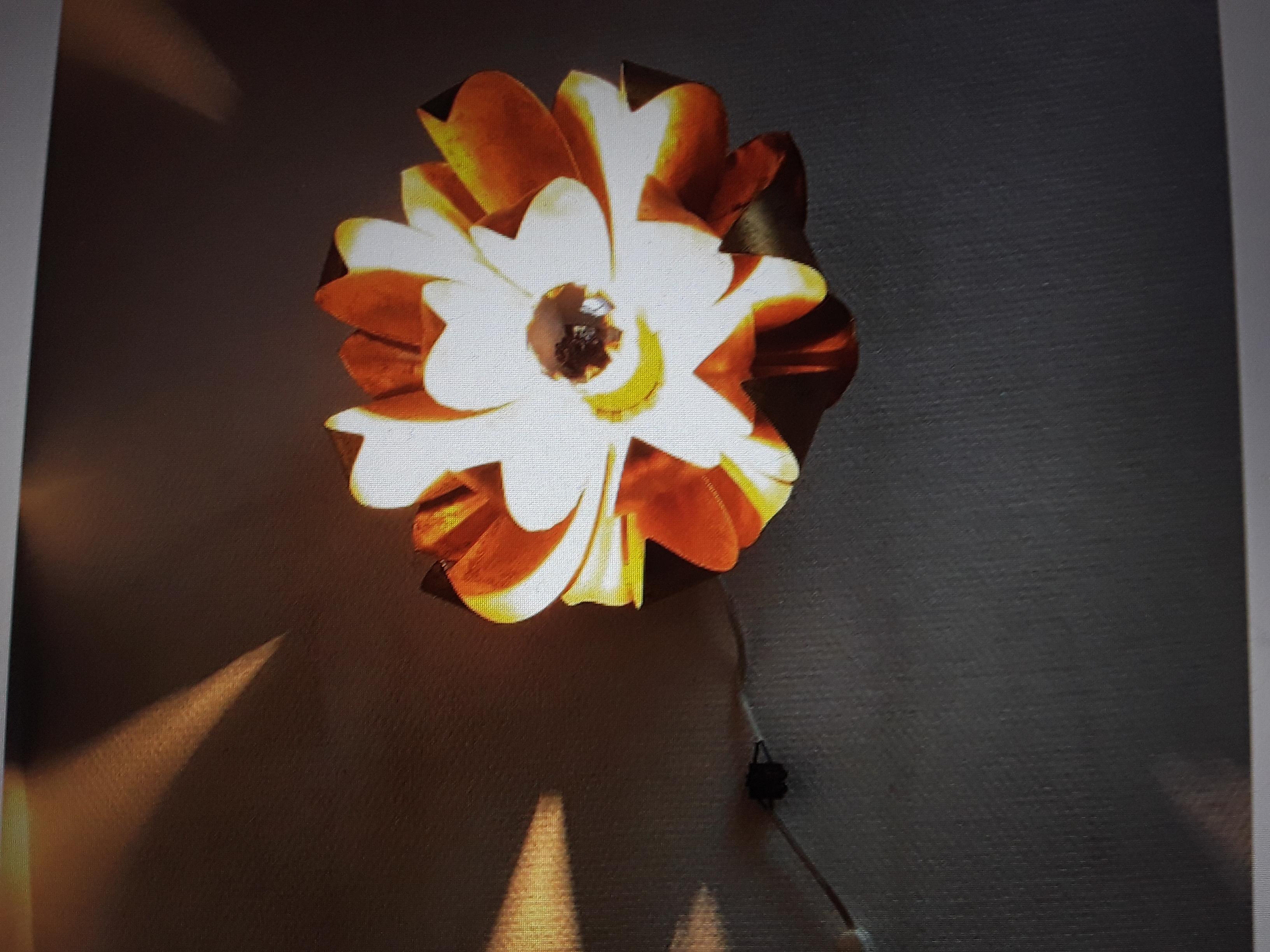 Lampada da incasso a soffitto francese del 1950, metà del secolo scorso, con fiori in fiore e dorati in vendita 3