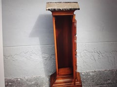 1950's French Mid Century Modern Portor Marble Top - Storage Pedestal