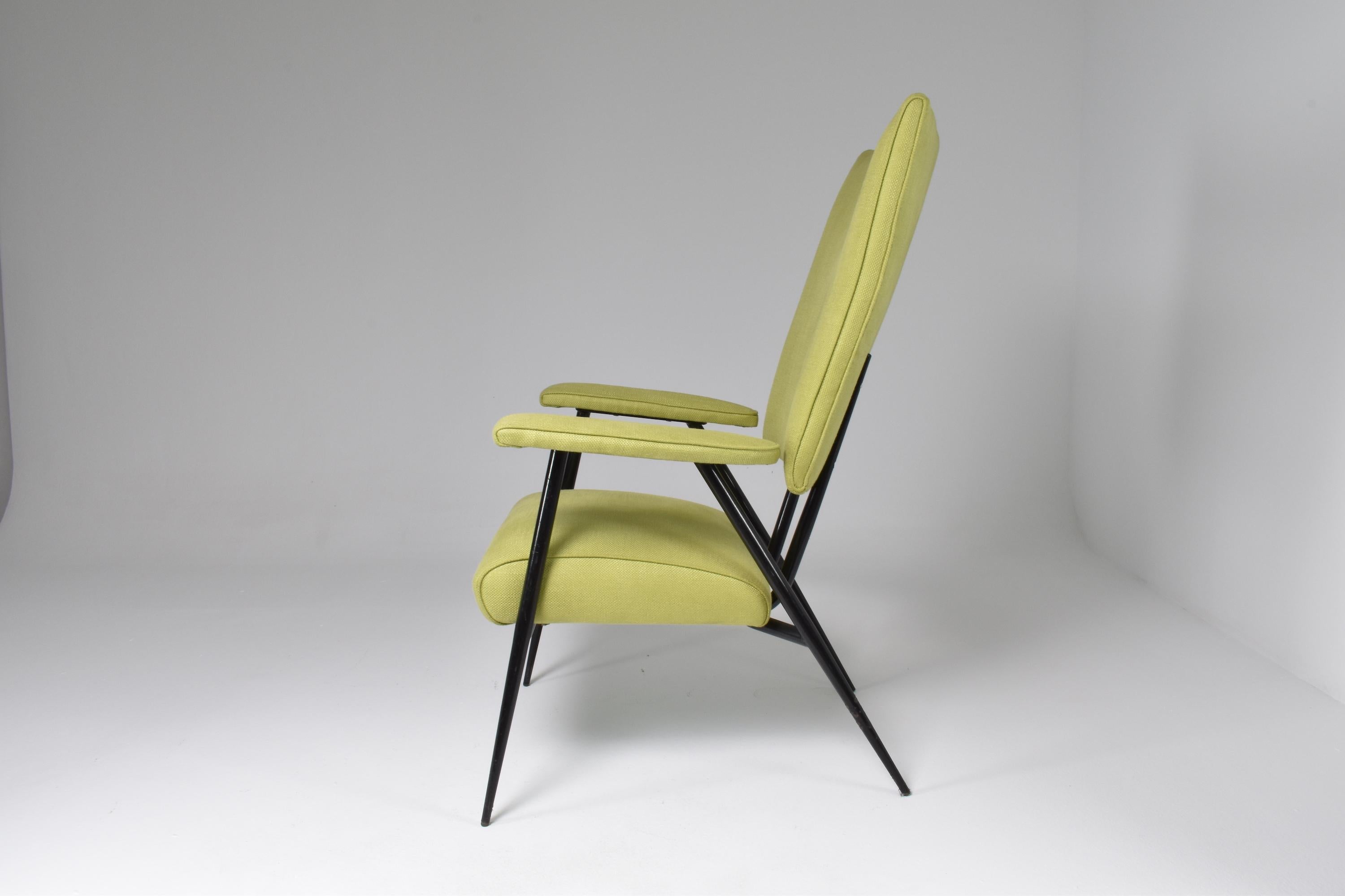 1950's, French Mid-century modern Steel Armchair For Sale 6