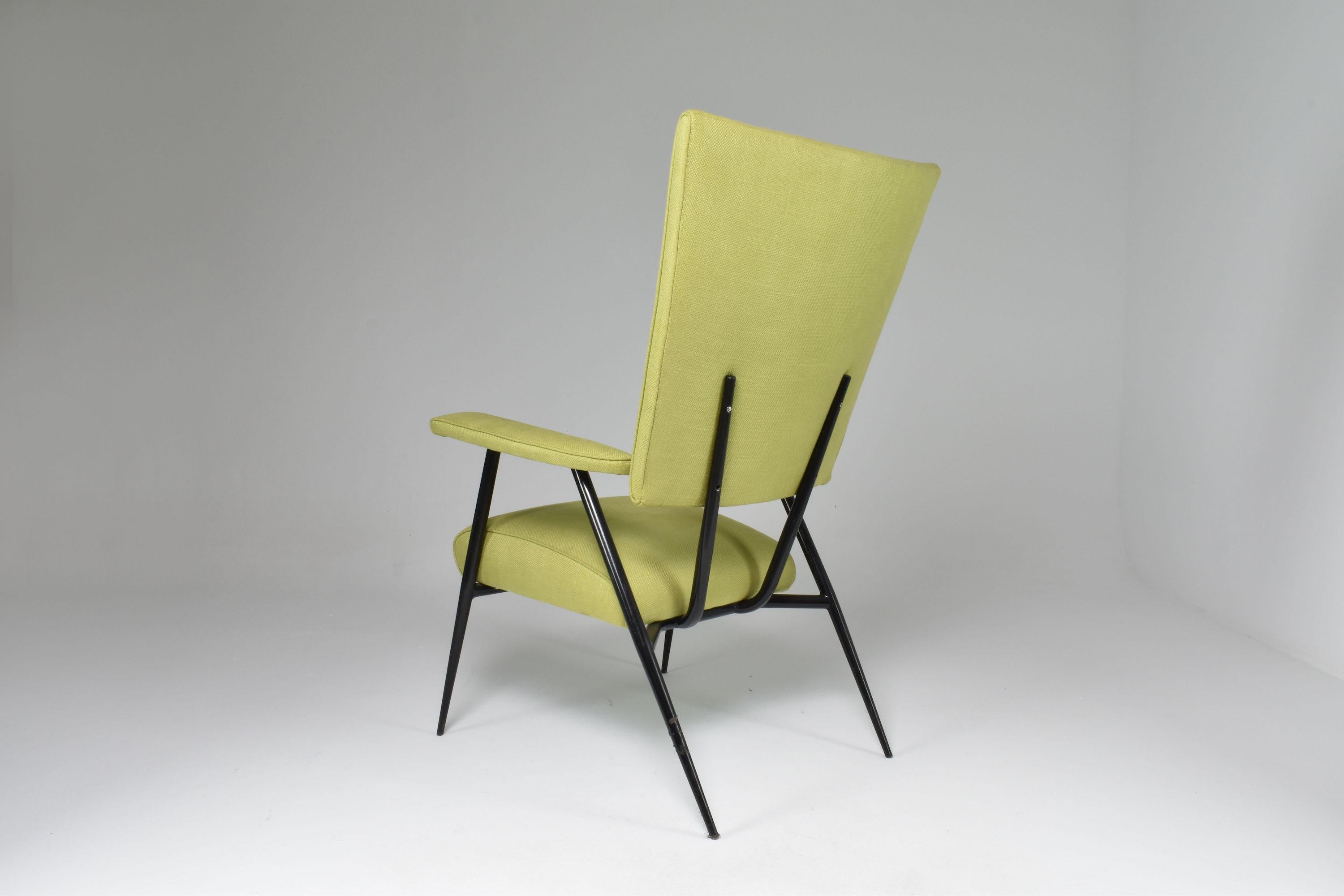 1950's, French Mid-century modern Steel Armchair For Sale 7