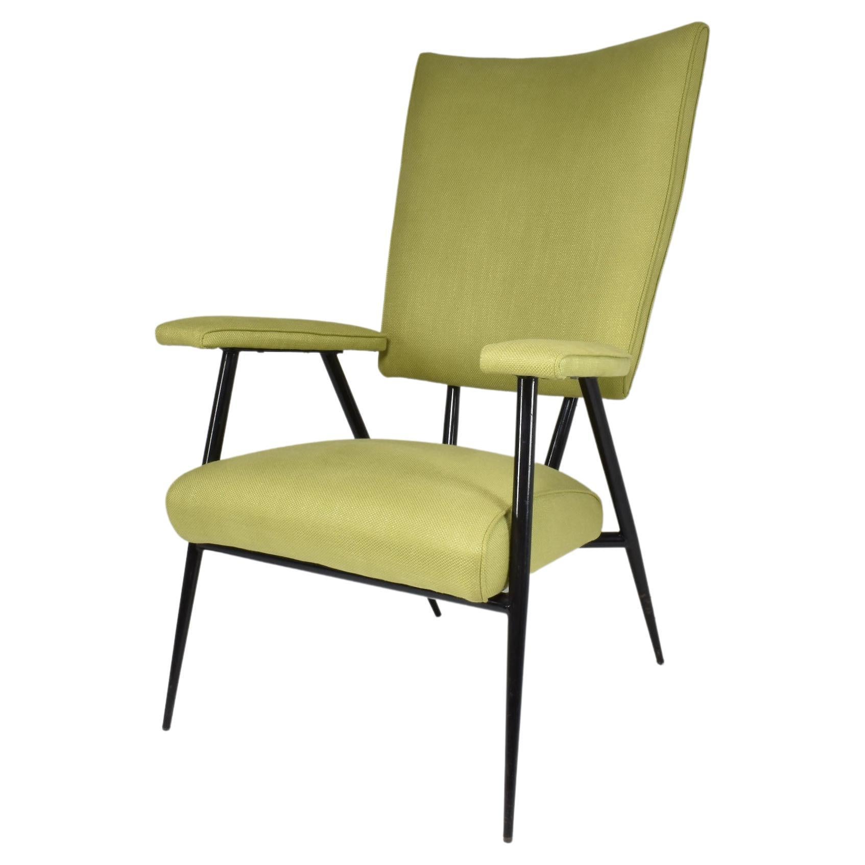 1950's, French Mid-century modern Steel Armchair For Sale