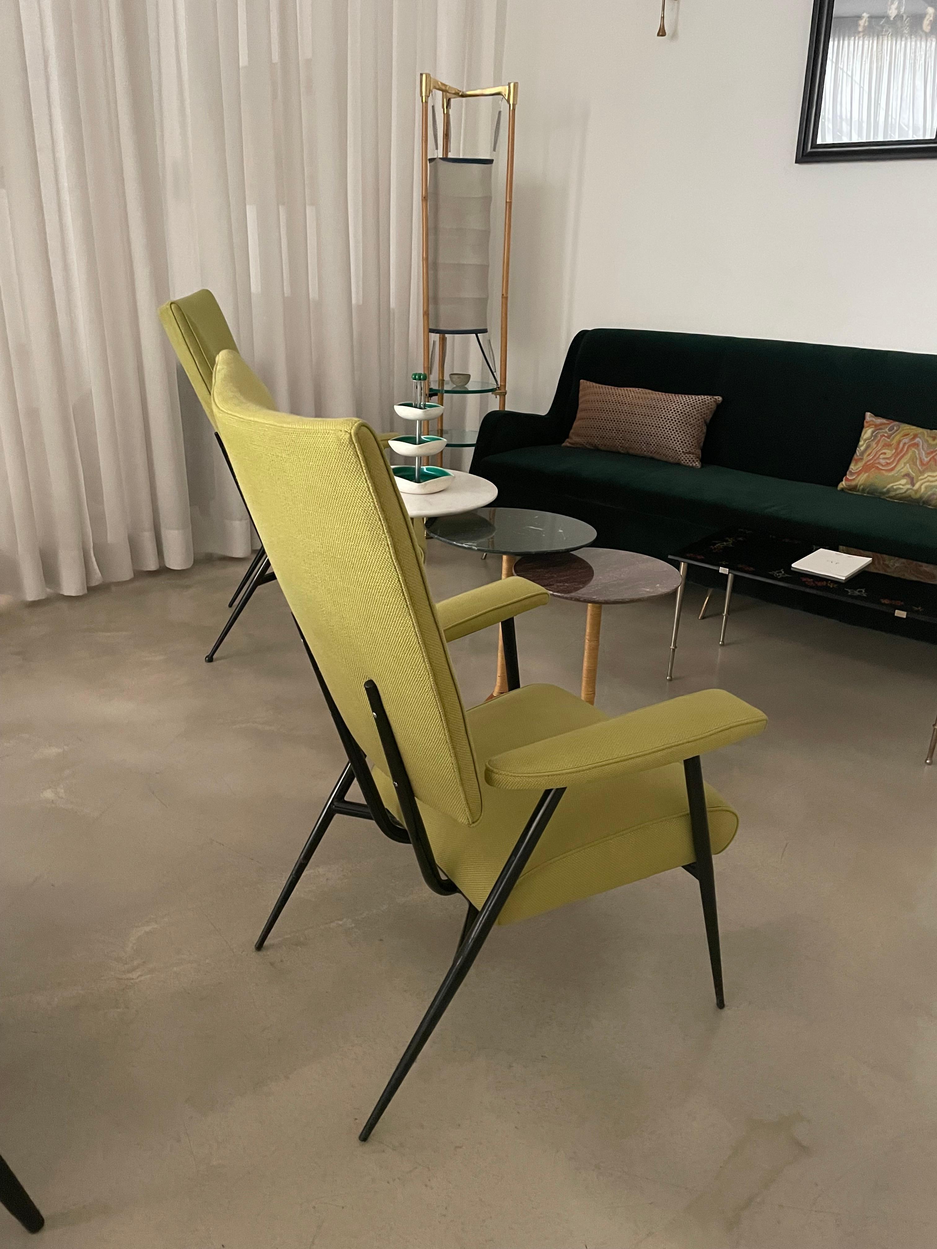 French Mid-century modern Steel Armchair by Colette Gueden, 1950s For Sale 9