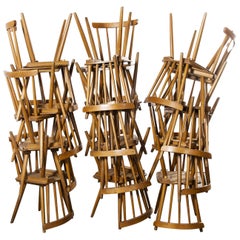 1950s French Midcentury Beechwood Stick Back Dining Chairs