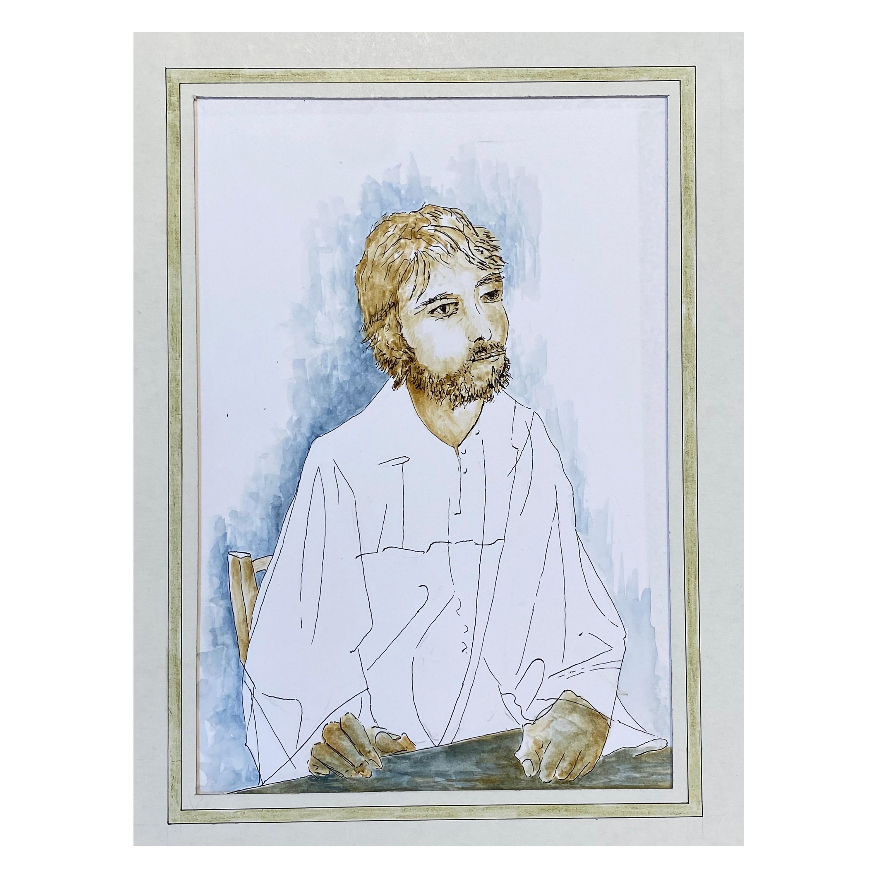 1950er Jahre Französisch Modernist / Kubist  Gemälde, männliches Porträt