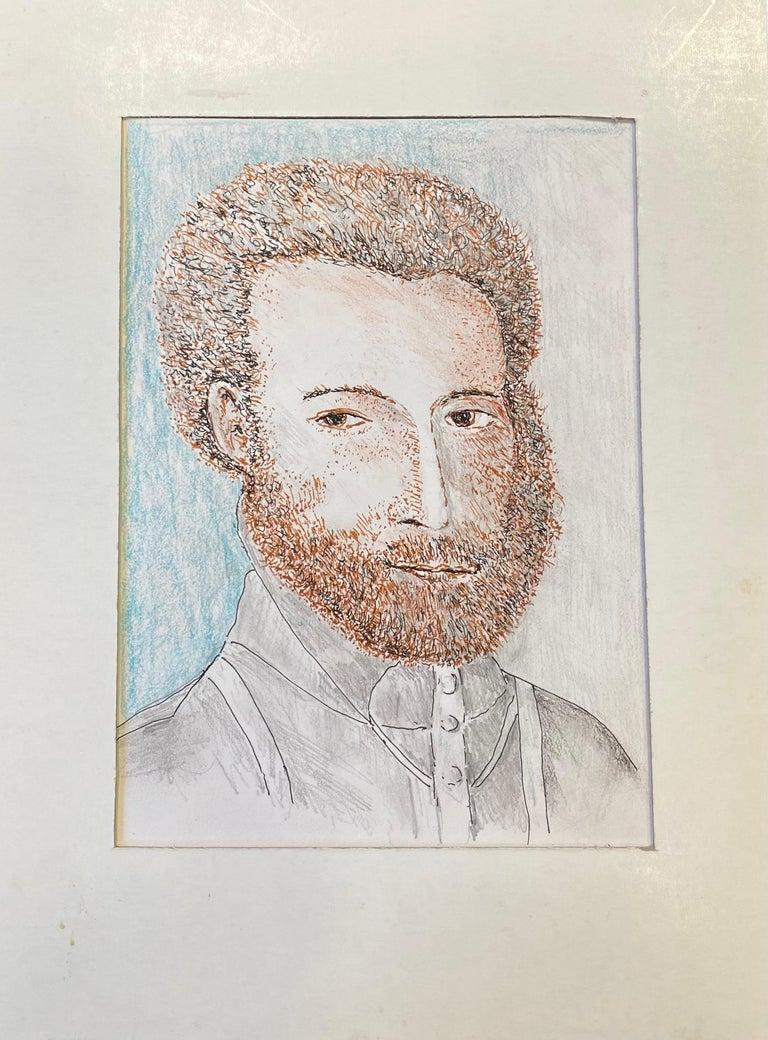 Bearded Man
by Bernard Labbe (French mid 20th century)
original watercolour/ gouache mounted painting on paper board, unframed
size: 13.5 x 10 inches
condition: very good and ready to be enjoyed. 

provenance: the artists atelier/ studio,