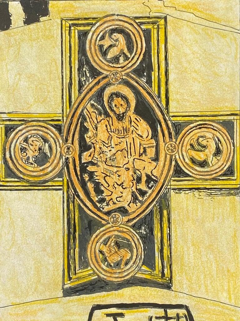 Mid-Century moderno Pittura francese modernista/cubista degli anni '50 - Architettura religiosa in vendita