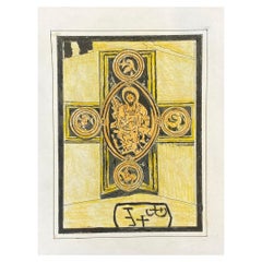 1950's French Modernist/ Cubist Painting - Religious Architecture