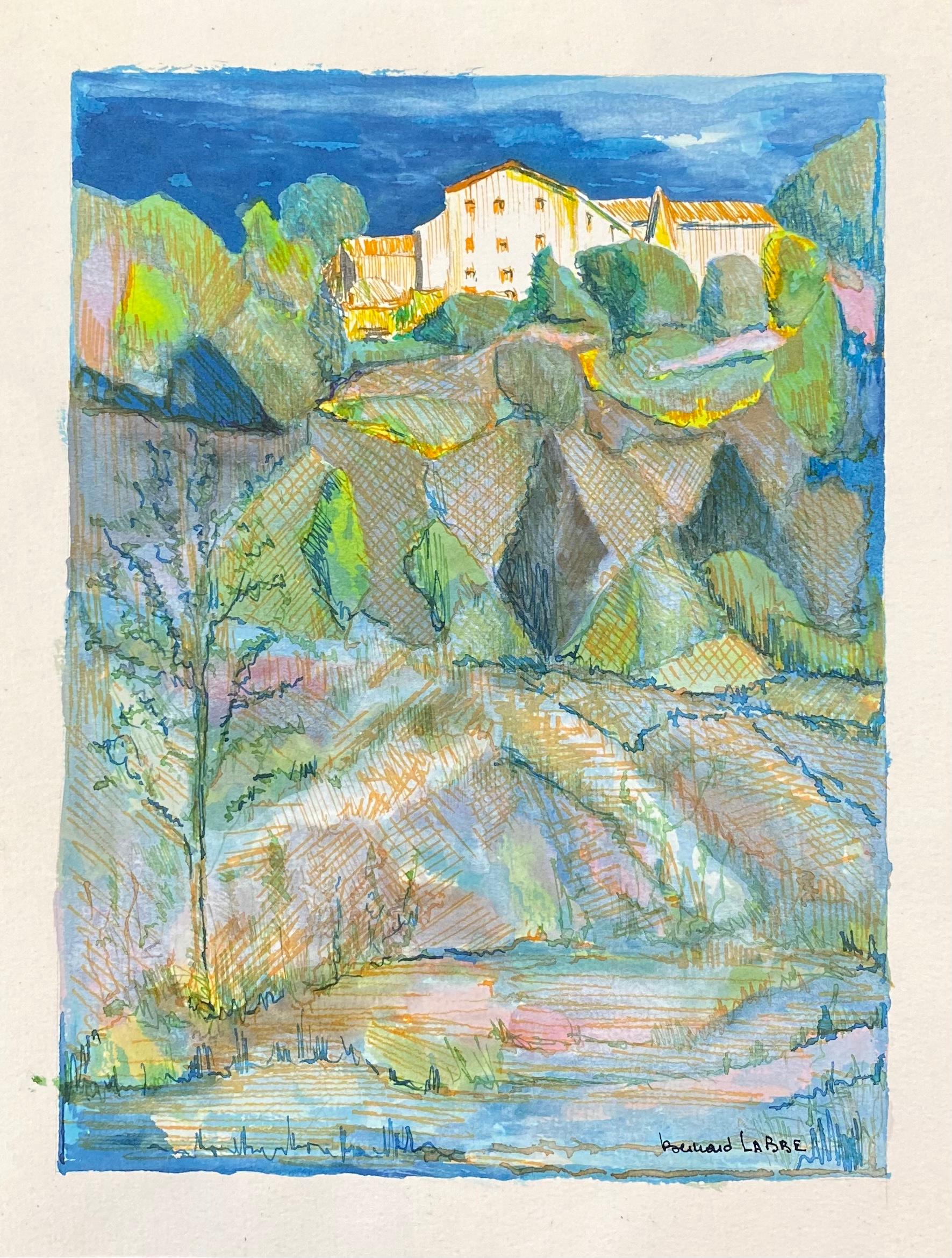 French Landscape
by Bernard Labbe (French mid 20th century)
Signed original watercolour/ gouache painting on artist paper, unframed
Size: 10 x 7.75 inches
Condition: very good and ready to be enjoyed. 

Provenance: the artists atelier/ studio,