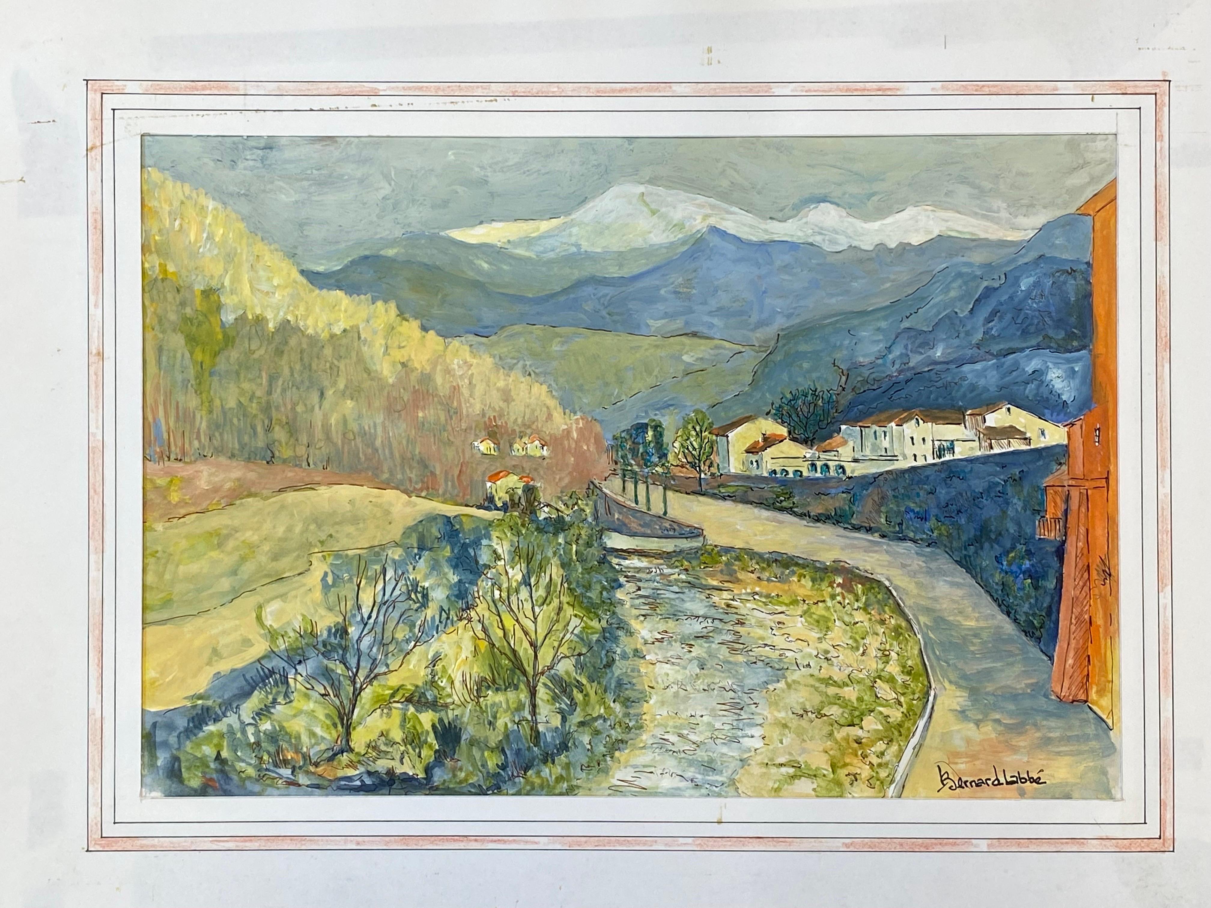 Paisaje francés
de Bernard Labbe (French mid 20th century)
acuarela/guache original firmada sobre papel fino, montada sobre tabla
tamaño: 13,75 x 16,5 pulgadas
estado: muy bueno y listo para ser disfrutado. 

Procedencia: taller/estudio del