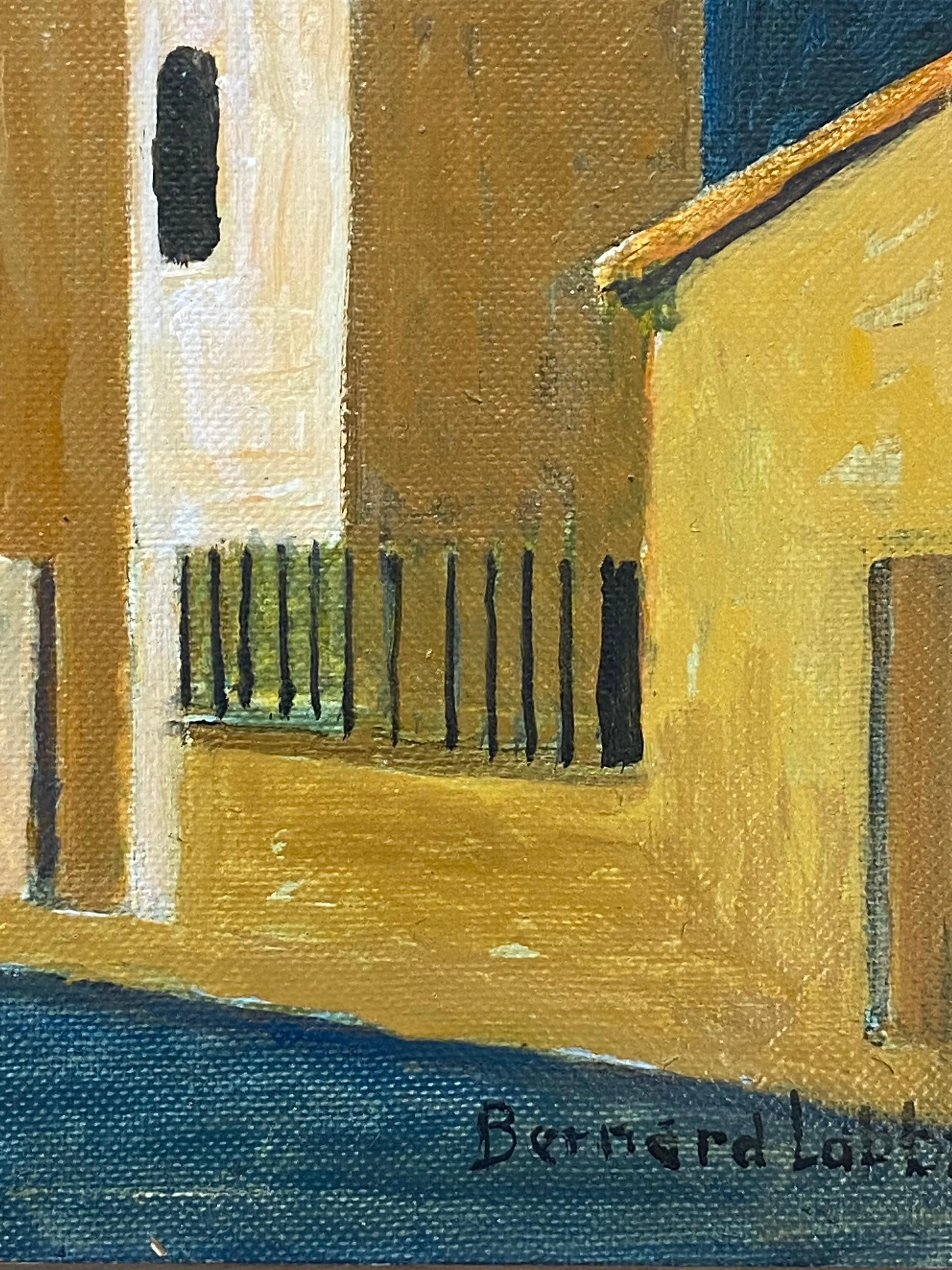 Peinture signée moderniste / cubiste française des années 1950, ville française Excellent état - En vente à Cirencester, GB
