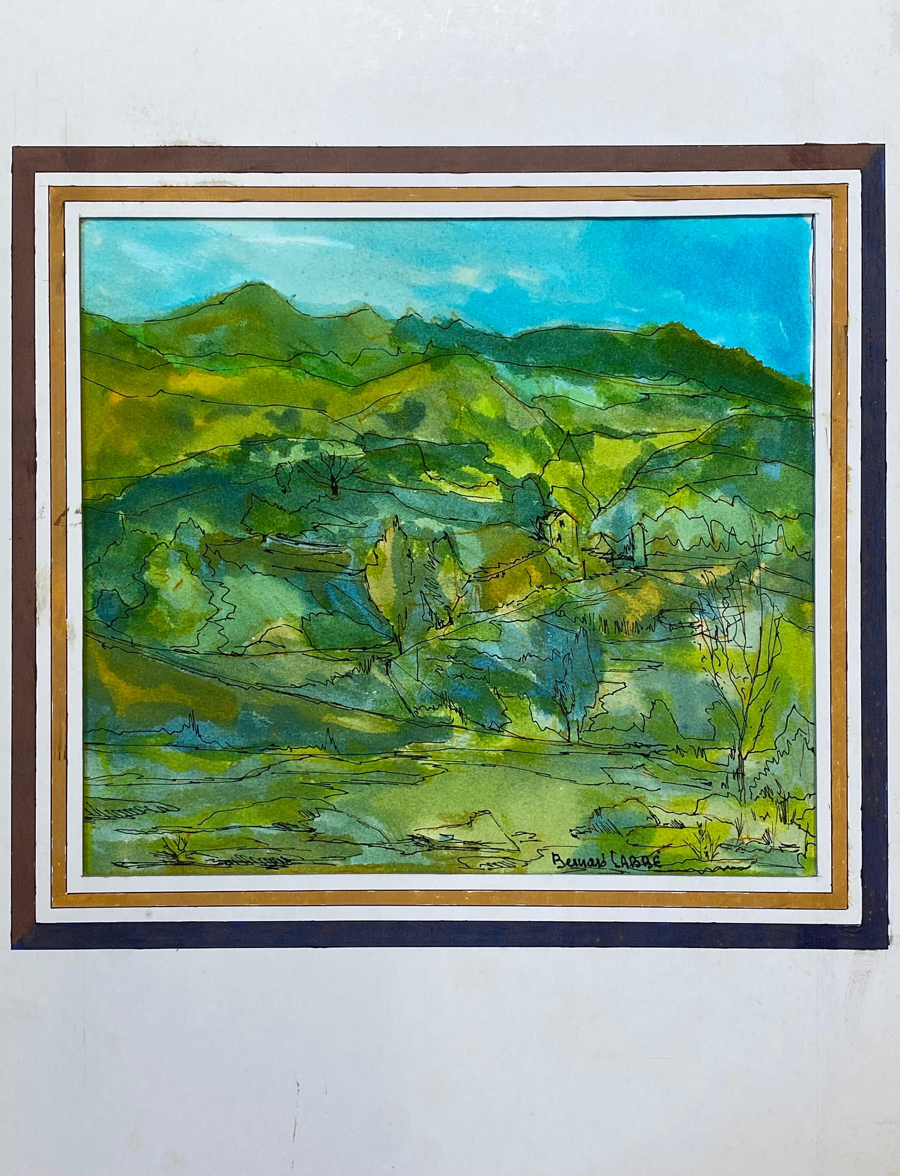 French landscape
by Bernard Labbe (French mid 20th century)
Original watercolour/ gouache painting on artist paper, mounted on board
Size: 16 x 15.5 inches
Condition: very good and ready to be enjoyed. 

Provenance: the artists atelier/