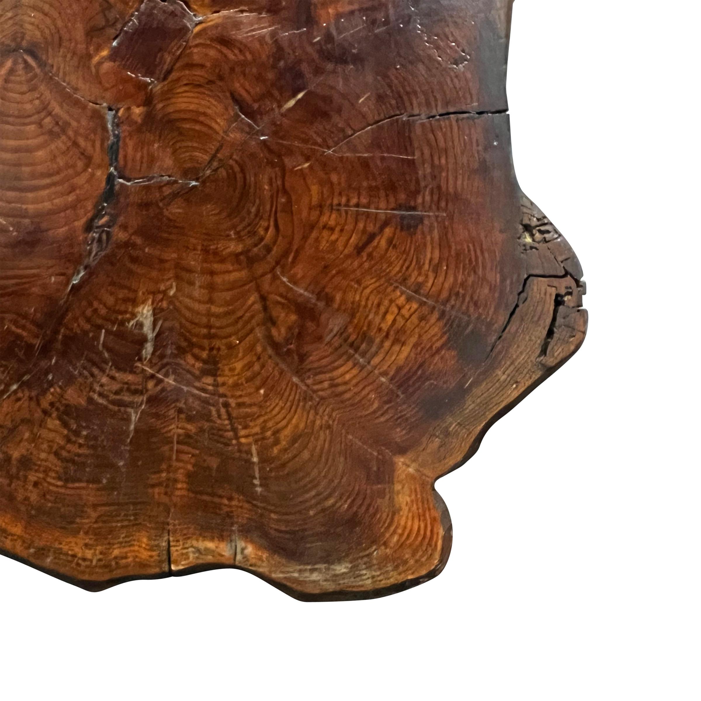 1950s French Modernist Live Edge Burl Table For Sale 9