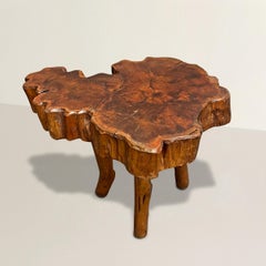 1950s French Modernist Live Edge Burl Table