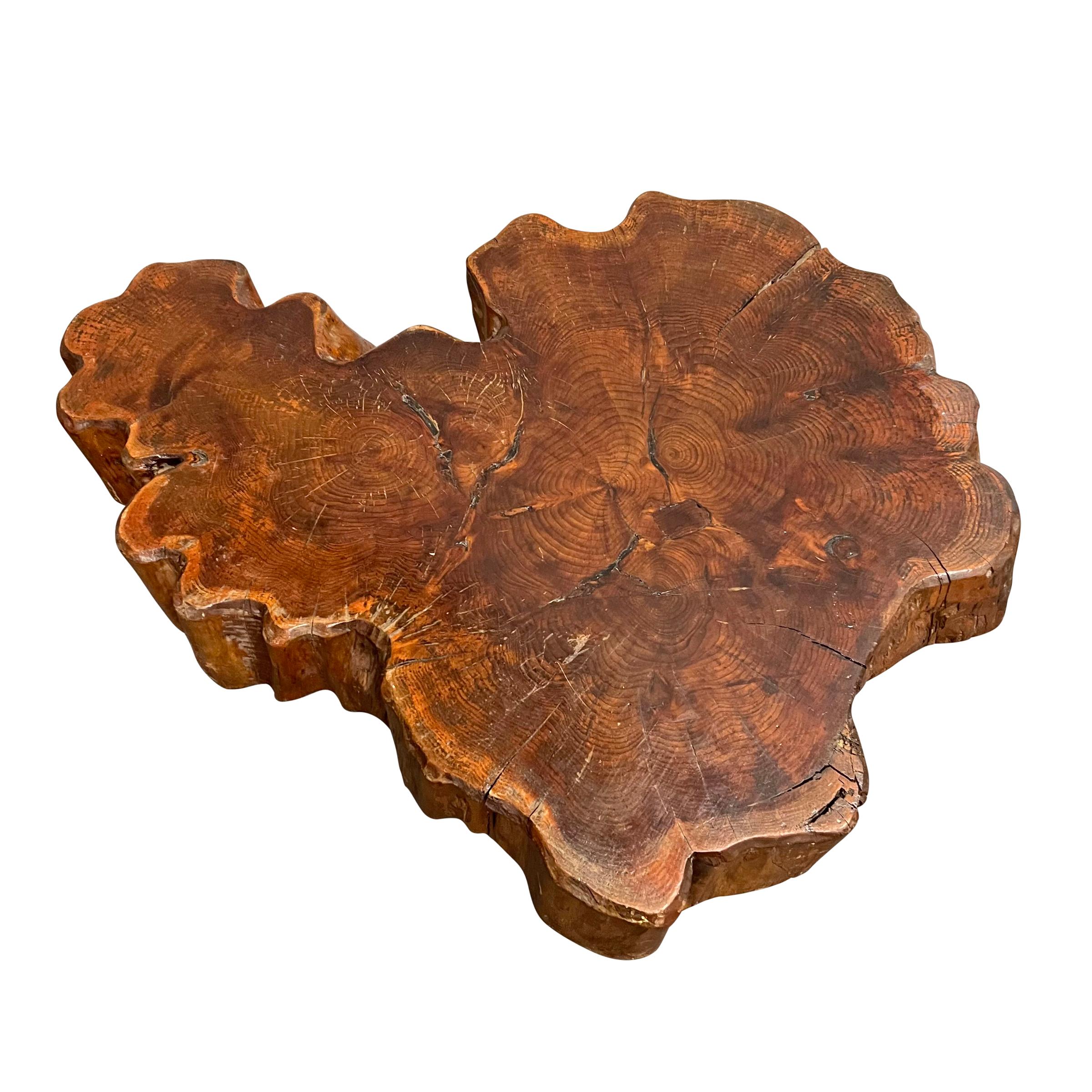 1950s French Modernist Live Edge Burl Table For Sale 5