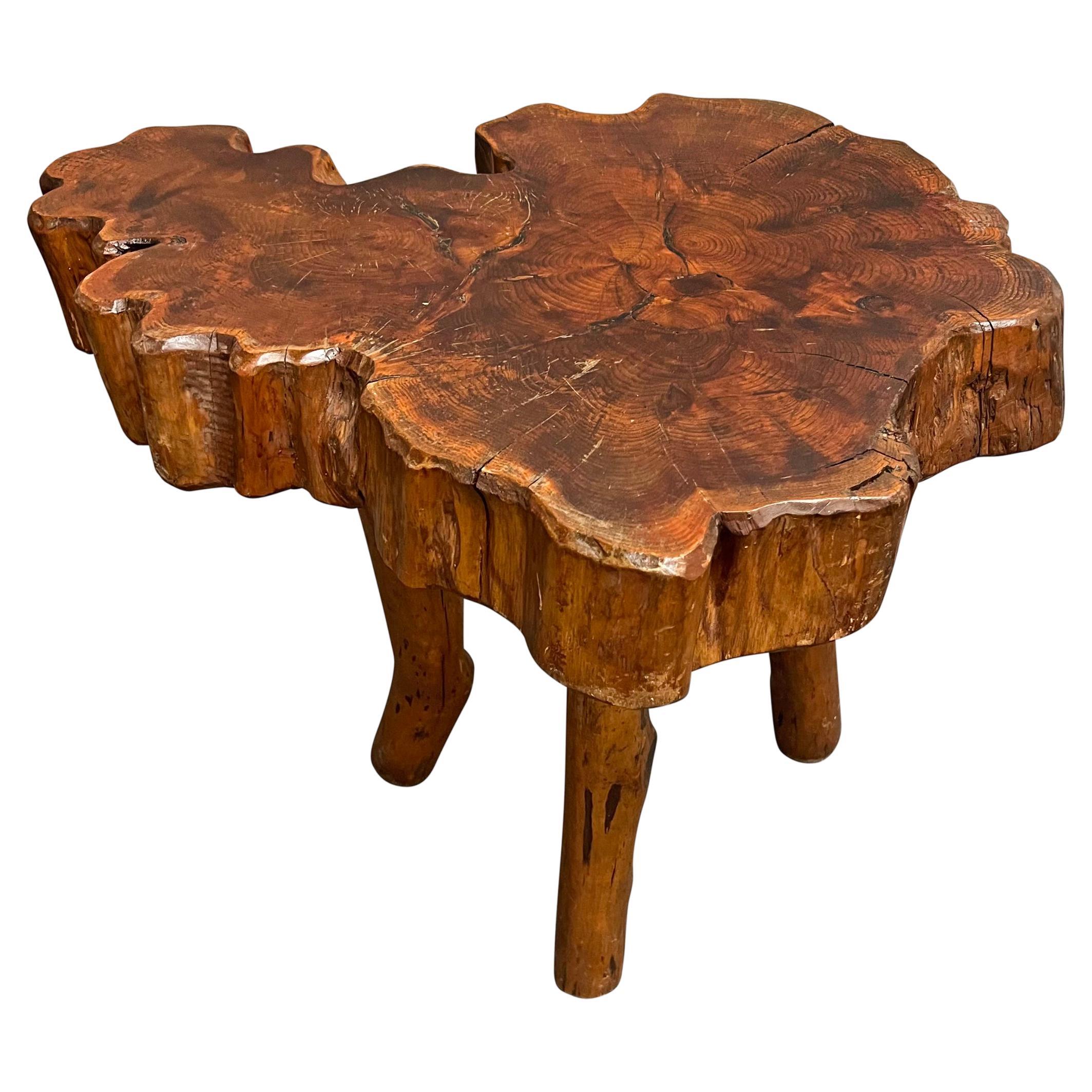 1950s French Modernist Live Edge Burl Table For Sale