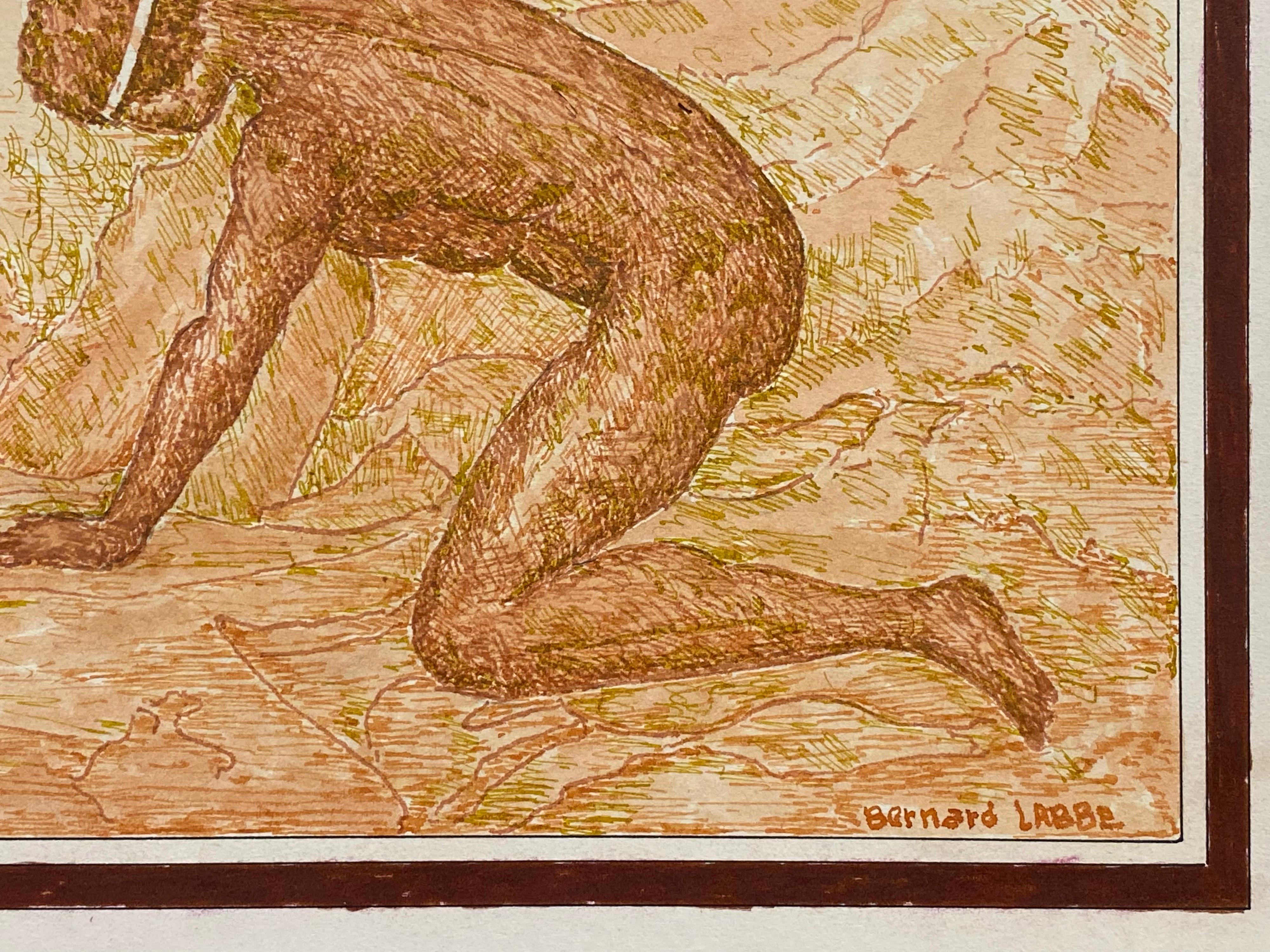 Figure nue
de Bernard Labbe (français, milieu du 20e siècle)
peinture originale signée à l'aquarelle/ gouache sur carton, non encadrée
taille : 9.75 x 12.75 pouces
état : très bon et prêt à être dégusté. 

provenance : l'atelier/le studio de