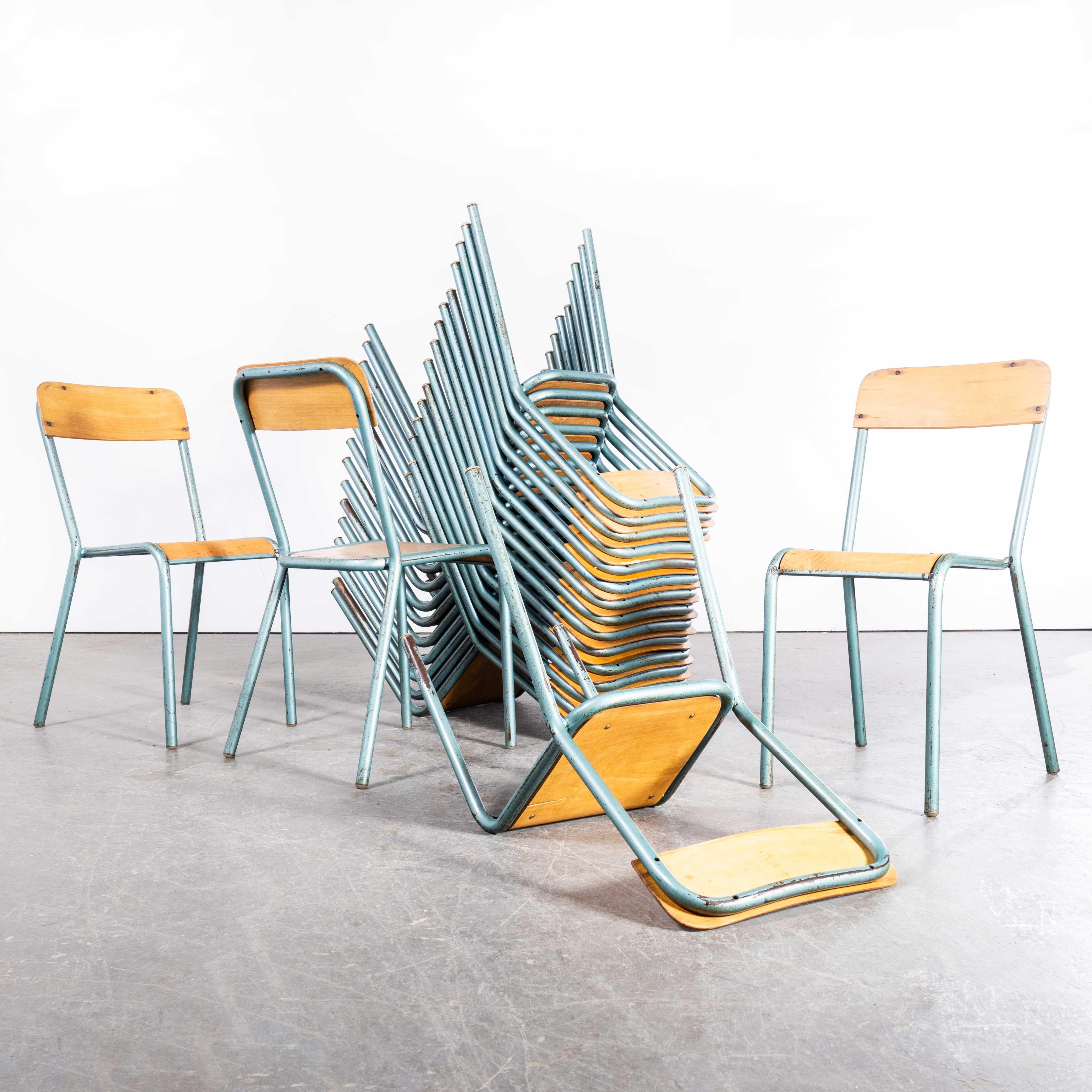 1950s French Mullca D Back Stacking – Dining Chairs – Aqua – Set Of Twenty
1950s French Mullca D Back Stacking – Dining Chairs – Aqua – Set Of Twenty. One of our most favourite chairs, in 1947 Robert Muller and Gaston Cavaillon created the company