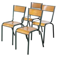 Chaises de salle à manger françaises Mullca vert foncé des années 1950, modèle 510, lot de quatre