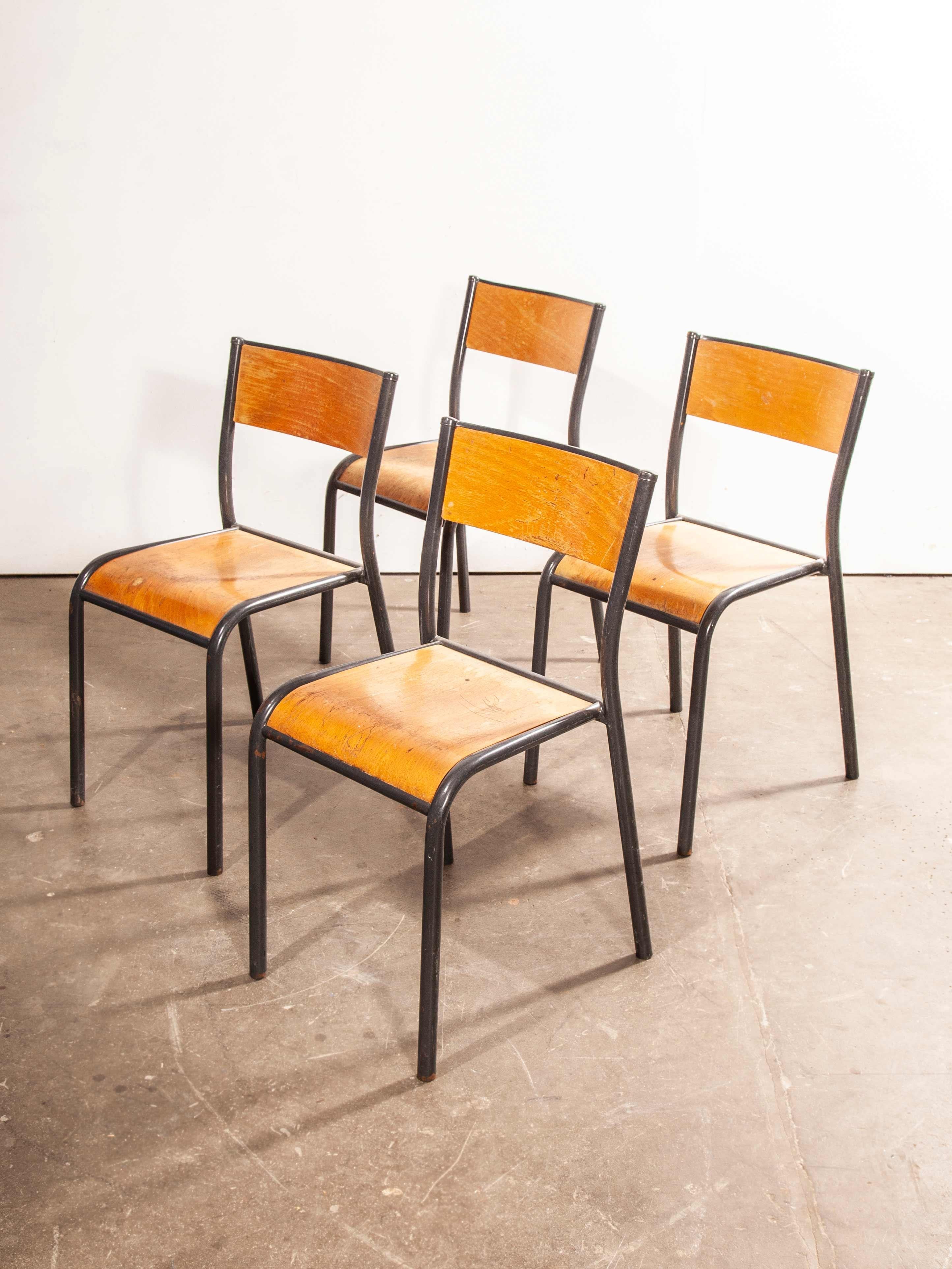 Mid-20th Century 1950s French Mullca Dining Chair, Set of Four