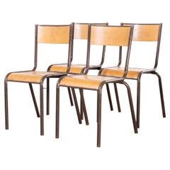 Ensemble de quatre chaises de salle à manger françaises Mullca des années 1950, modèle 510