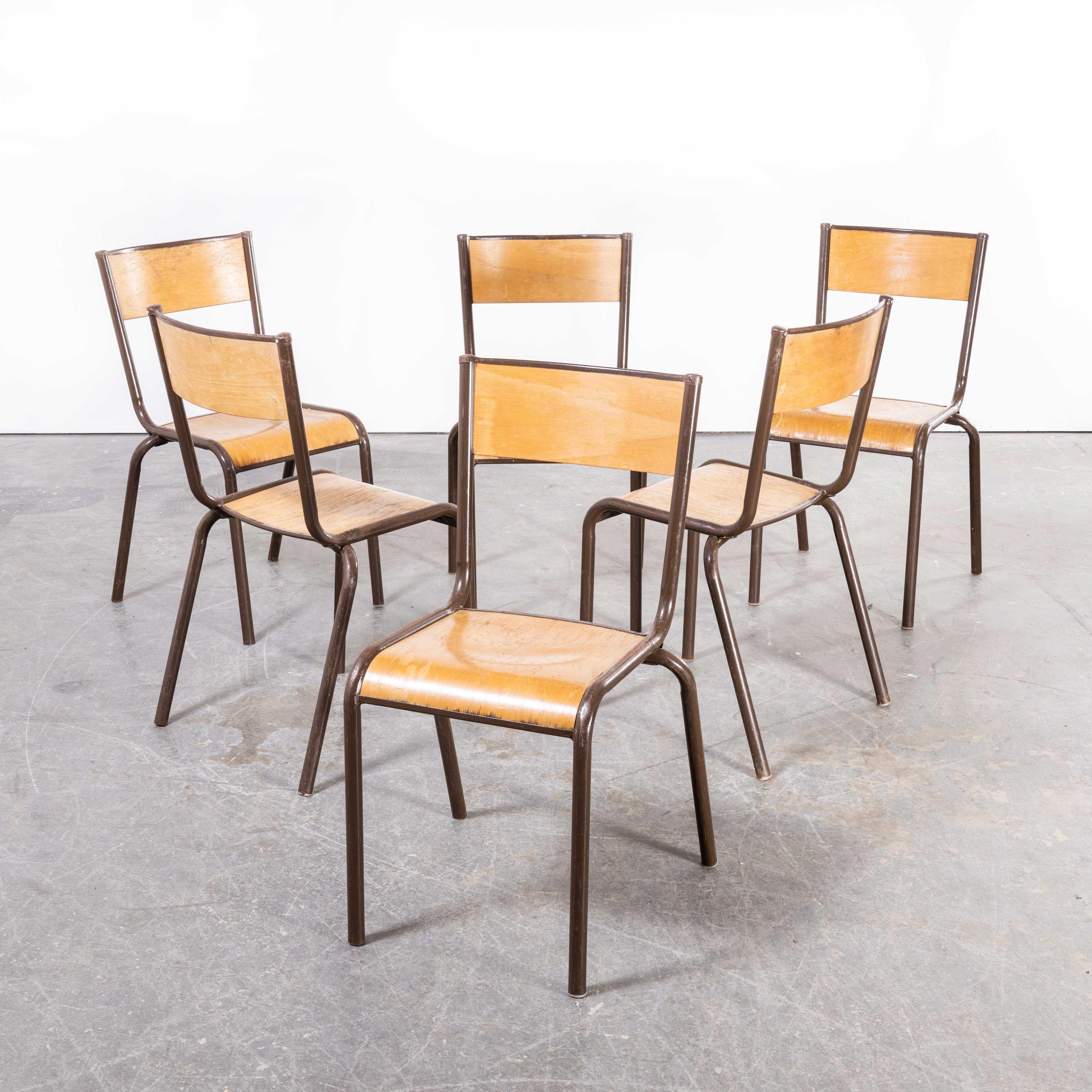 1950's French Mullca Dining Chairs Model 510, Chocolate, Set of Six 3