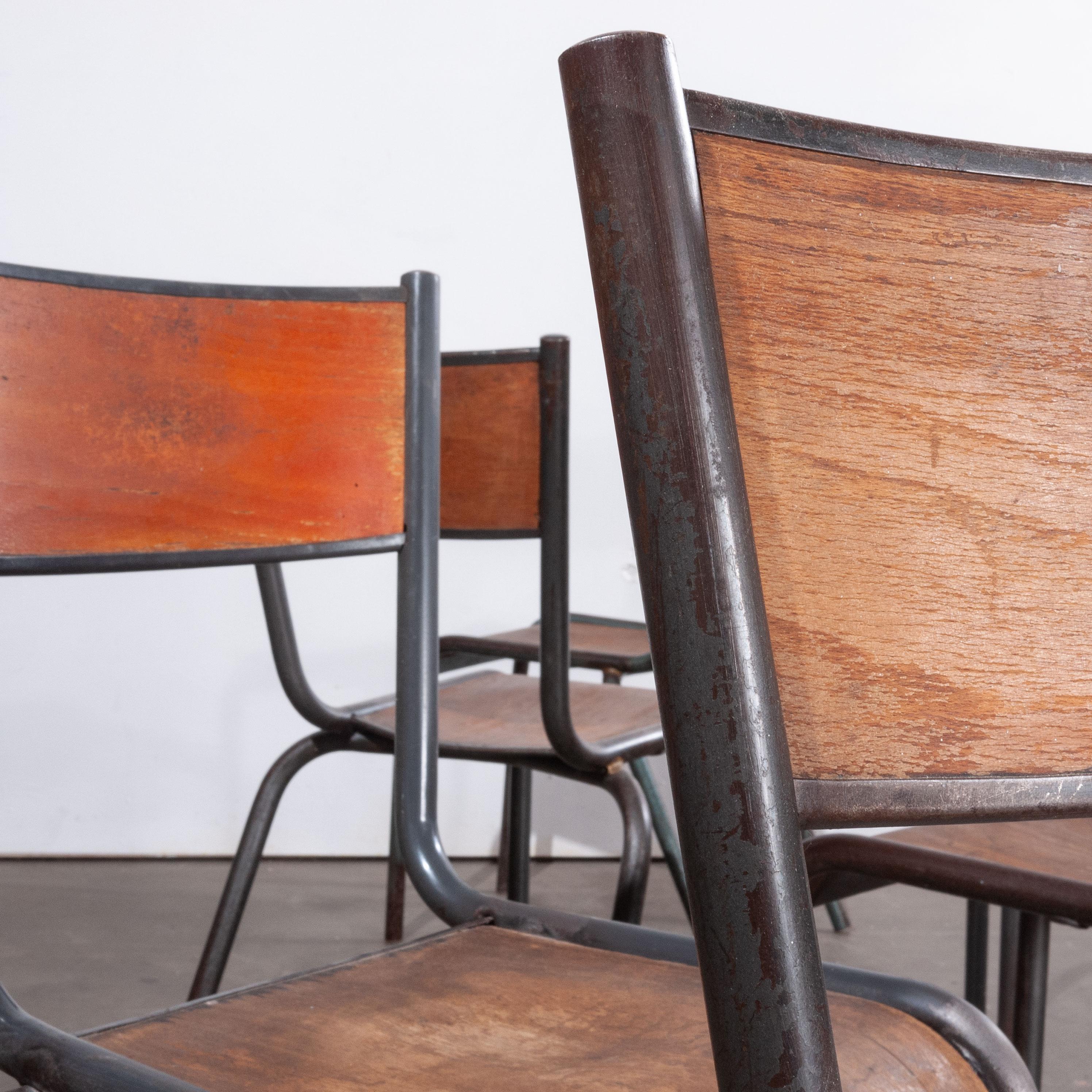 Mid-20th Century 1950s French Mullca Dining Chairs, Set of Six