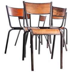 chaises de salle à manger en mullca français des années 1950:: ensemble de six pièces