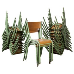 1950
s French Mullca Overpainted Stacking Dining Chairs, Set of Twenty Four