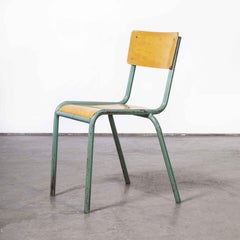 1950's French Mullca Stacking Chairs, Model 510/1 Mint Green, Various Qty