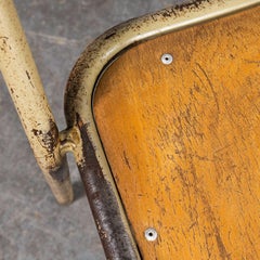 1950's French Mullca Stacking D Back Dining Chair - Camel - Set Of Fourteen