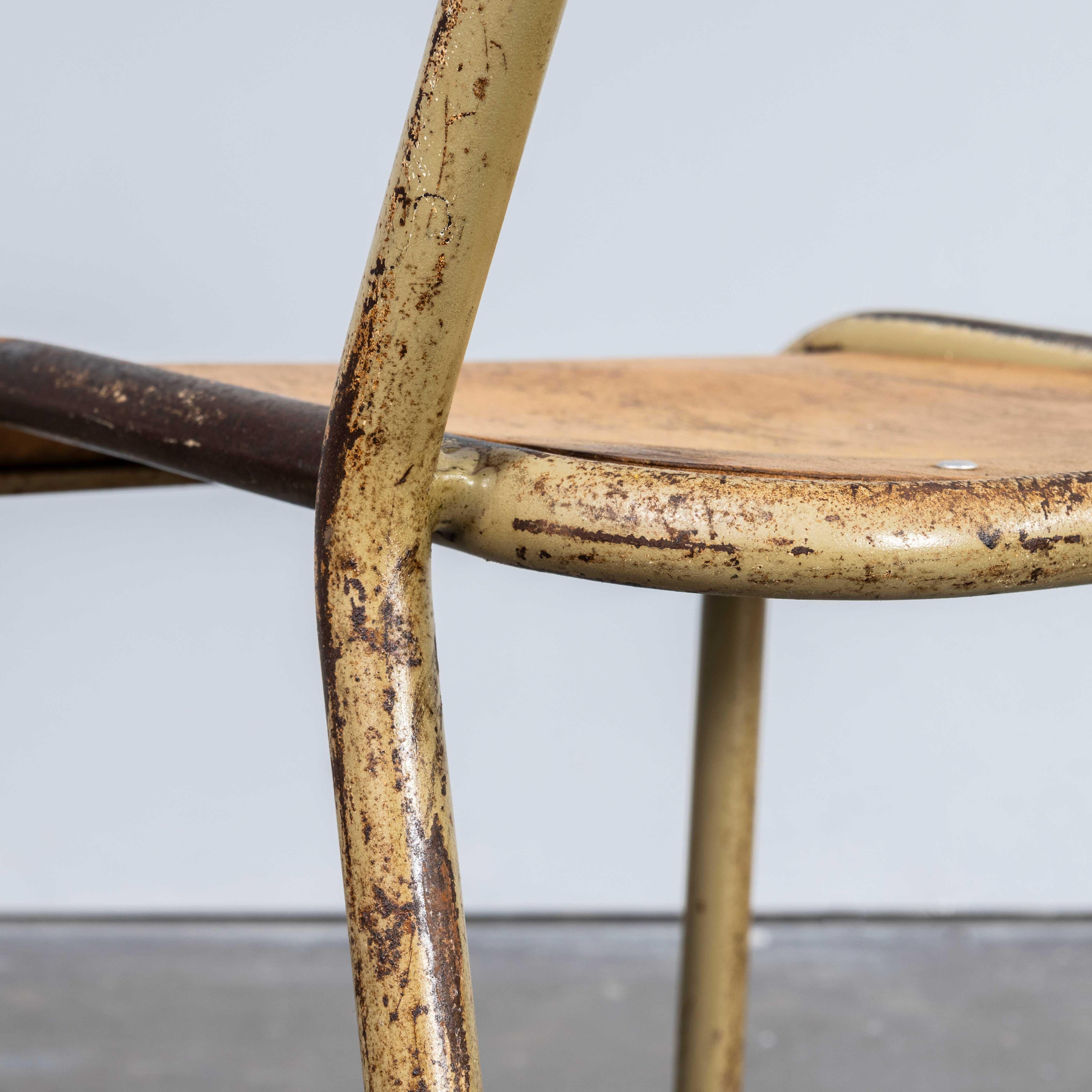 1950's French Mullca Stacking D Back Dining Chair - Camel - Set Of Fourteen For Sale 4