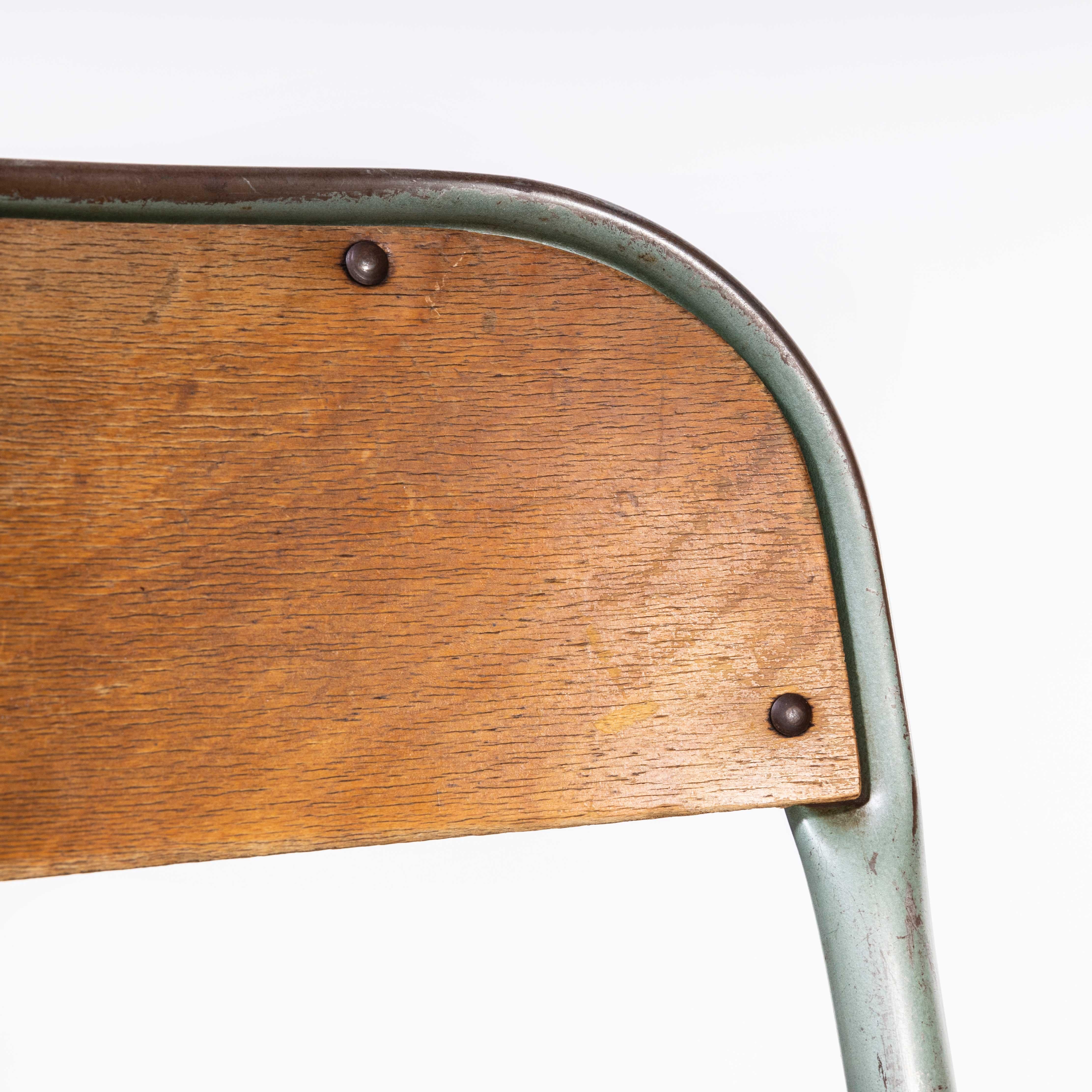 1950's French Mullca Stacking Dining Chairs Aqua Model D - Set Of Twenty Five 2
