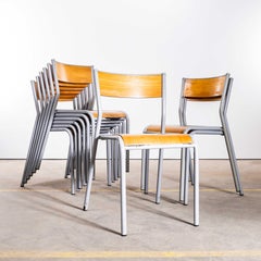 1950's French Mullca Stacking Dining Chairs - Grau Breite Sitz 510 - Set von neun